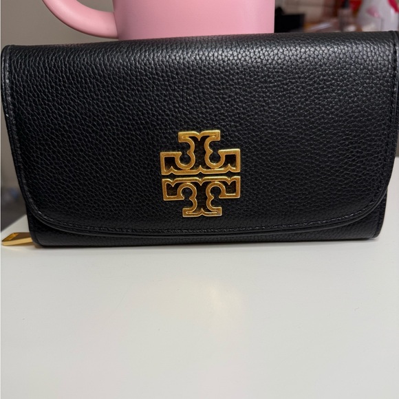 Tory Burch Black Pebbled Leather Wallet - Picture 1 of 8